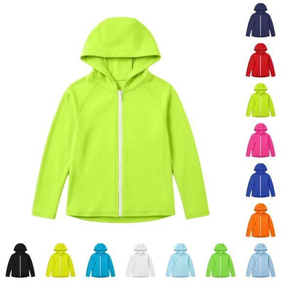 RUTAYY Boys Hoodie Casual Full Zip Long Sleeve Solid Color Jacket Outdoor Daily Wear Green