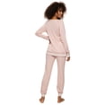 thumbnail image 2 of Felina | Geena French Terry Lounge Set | Sweatshirt & Jogger (Heather Dusty Pink, XX-Large), 2 of 3