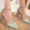 thumbnail image 3 of Ivy - Zapatos de boda con encaje floral 3D verde salvia verde 26 CM, 3 of 5