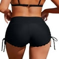 thumbnail image 3 of FNNMNNR Women Swim Shorts High Waist Drawstring Wavy Hem Solid Summer Bathing Surfing Yoga Sport Bottoms, 3 of 5