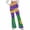 HGG300-Multicolor, variant on Ounisa Women's Carnival Flared Pants Flash Shiny Print High Waist Stretchy Comfy Wide Leg Workout Fitness Yoga Leggings