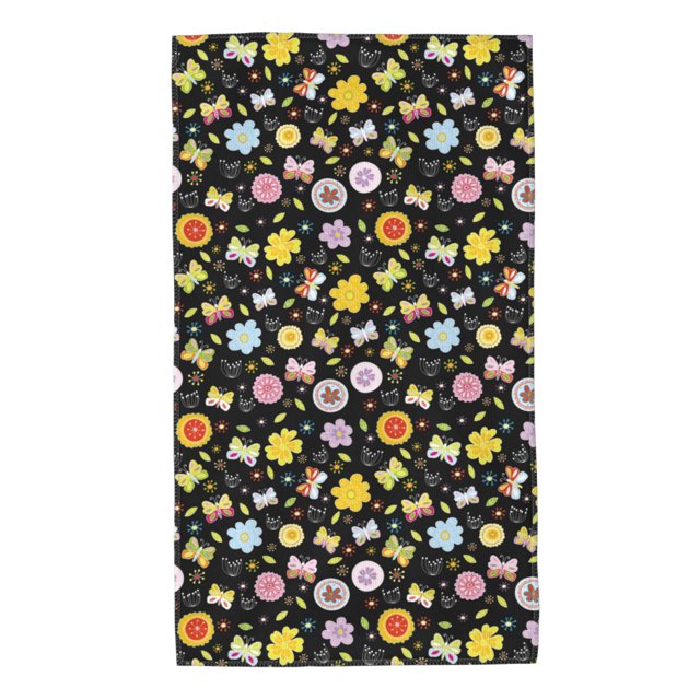 Fotbe Flower Butterfly Toalla Premium con Patrón, Toalla de Microfibra de Secado Rápido, Ligera y Altamente Absorbente (27.5x16in), Ideal para Uso Diario