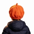 thumbnail image 4 of CUZIBR Children Halloween Knitted Beret With Pumpkin Face Embroidery Soft Stretchy Warm Hat Kids Boys Holiday Cosplay Party Headwear Accessory, 4 of 6