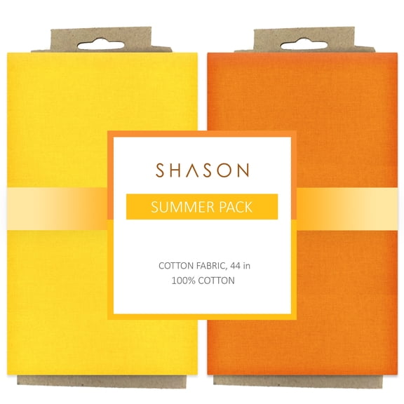 Shason Textile (3 Yards) Pack of 2 100% Cotton Theme Bundle for Crafts and Projects, Summer Pack