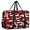 Geometric Square Red Pattern, variant on Geometric Triangle Beige Pattern Foldable Travel Duffel Bag, Weekend Overnight Bag with Front Pocket & Trolley Strap, Water Resistant Oxford Gifts for Air Travel Weekend Gym,17.7 X 6.3 X 12.6 Inches