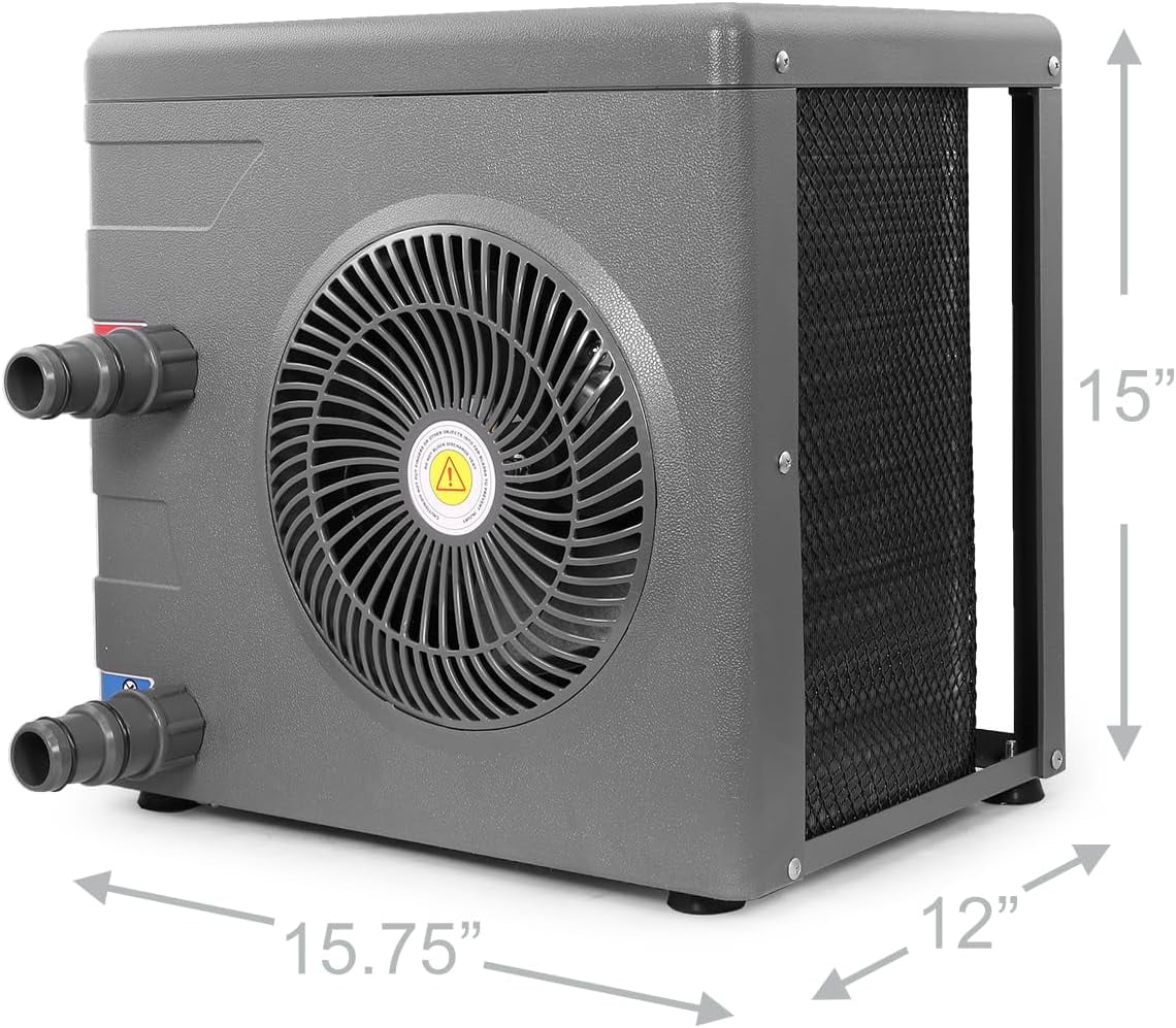 XtremepowerUS Pool Heat Pump 14,800 BTU for Above Ground Pool & Spa, Energy Efficient, 115V