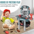 thumbnail image 2 of Ensemble d'Outils pour Tout-Petits - Jeu de Simulation Banc d'Outils pour Enfants Atelier - Kit DIY 83p avec Perceuse Électrique Réaliste Jouets de Construction pour Garçons Filles et Tout-Petits - Établi pour Âges 3, 4, 5 Autocollants Gilet (Vert), 2 of 6