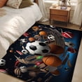 thumbnail image 5 of Sports Area Rug 3x5 FT, Non Slip Entryway Bedside Carpet, Football Basketball Baseball Ball Games Washable Soft Floor Carpet Indoor Mat Non-Shedding Throw Rug for Dorm Kitchen Home Office, 5 of 9