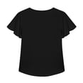 thumbnail image 6 of Xdegoge Chiffon Blouses for Women Split V Neck Short Flutter Sleeve Dressy office Workwear Loose Fit Solid Pattern Lightweight Flowy Spring Summer Tops, 6 of 6