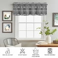thumbnail image 6 of Kitchen Valances for Window, Retro Ethnic Dark Gray Geometric Art Light Filtering Rod Pocket Valance Curtain, Native Tribal Texture Short Curtains Window Topper for Bedroom 42x18in, 6 of 9