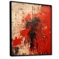 thumbnail image 2 of Designart "Red Brown Medieval Siege Abstract Collage" Abstract Framed Wall Art - Modern Red Abstract Collages Bedroom Framed Canvas Wall Art, 2 of 6