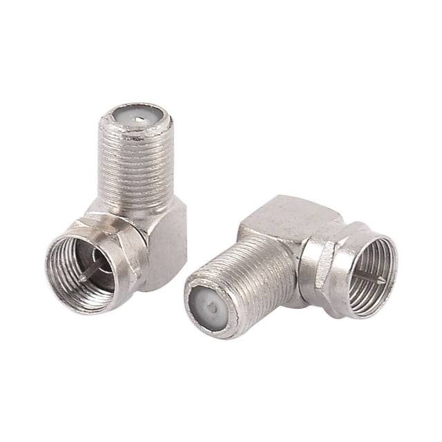 Conector adaptador RF hembra F de ángulo recto de 2 piezas a macho PAL para cámara de seguridad