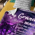 thumbnail image 6 of To My Grandson Blanket from Grandma, Wolf Design Fleece Throw with Bravery Quote, Inspirational Gift for Birthday or Graduation, Soft Cozy Quilt Blanket, 6 of 6