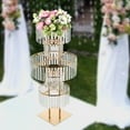 thumbnail image 2 of 5-Tier Gold Acrylic Crystal Wedding Flower Stand ，Electroplated Stand Shelf- Wedding Decor, Event Display, Birthday Party, Buffet, Home Decor, 2 of 9