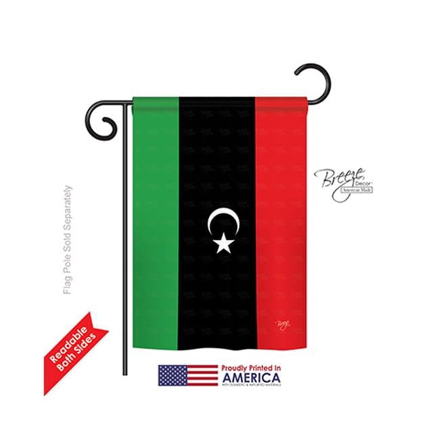 Breeze Decor 58252 Libya 2-Sided Impression Garden Flag - 13 x 18.5 in.
