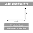 thumbnail image 5 of SSBM 30-Up Labels, 2000 Pages, White, 1 x 2.625 Inch, Address and All Purpose Sticker Labels for Laser or Inkjet Printers, 5 of 7