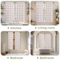 thumbnail image 6 of Pink Striped Kitchen Curtains, Rustic Pink Stripe Modern Art Beige Light Filtering Window Curtain Panels, 2Pcs Rod Pocket Window Treatments Set for Living Room Bathroom Bedroom 42x63 Inches, 6 of 9