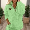 thumbnail image 4 of Fuzzy Sweatshirts for Women 2025 Long Sleeve Half Zip Stand Collared Sweatshirt with Pockets Pullover Tops, 4 of 6
