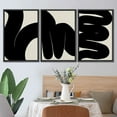 thumbnail image 3 of PixonSign Framed Canvas Print Wall Art Set Geometric Duotone Dark Brush Stroke Collage Abstract Shapes Illustrations Modern Art Boho Decorative for Living Room, Bedroom, Office - 16"x24"x3 BLACK, 3 of 5