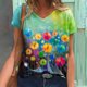 thumbnail image 2 of Blusa de manga corta con cuello en V informal para mujer a la moda, camisetas de verano Fridja  bn3939, 2 of 4