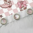 thumbnail image 4 of Homewish Cool Western Cowgirl Black Out Curtains,Retro Rustic Farmhouse Cabin Curtains Pack of 2 (42x63 Each),Pink White Grometric Plaid Bedroom Curtains For Girls Kids,Microfiber Bedroom Decor, 4 of 6