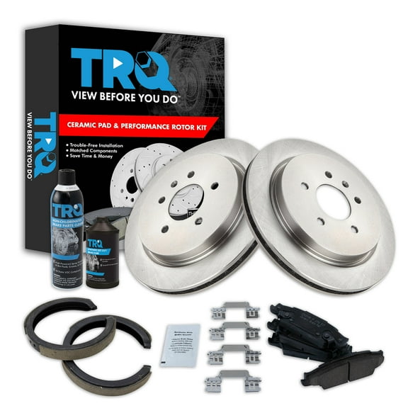 TRQ Rear Brake Pad & Rotor Kit BKA38710 Fits Select 2005-2010 Cadillac STS
