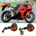 thumbnail image 1 of Indicator Blinker, 1 Pair Motorcycle Turn Signal Light High Brightness LED Multifunction 12V  For Motorbike Black, 1 of 8