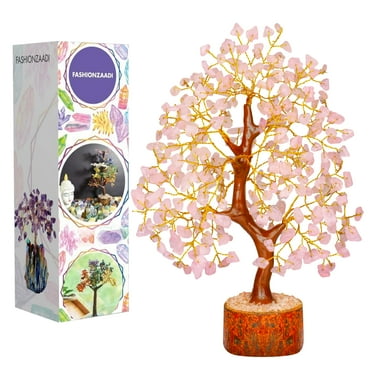 Rose Quartz Crystal Tree, Pink Chakra Gemstone, Home Decorations Gift 10-12 inch