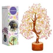 Rose Quartz Crystal Tree, Pink Chakra Gemstone, Home Decorations Gift 10-12 inch