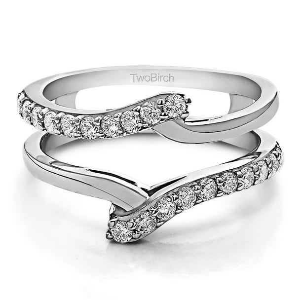 TwoBirch Bypass Ring Guard Enhancer in Sterling Silver (0.5ctw