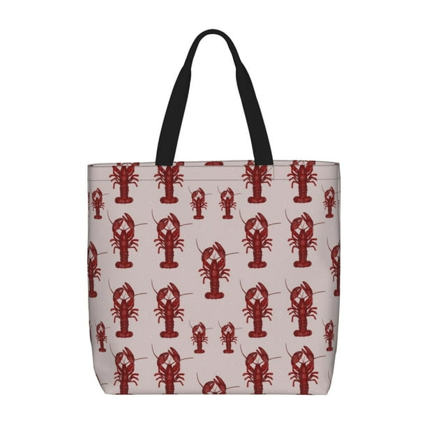 Easygdp Red Lobster With Claws Bolsa Tote para Mujer, Bolso de Hombro para Trabajo, Playa, Viajes, Compras y Supermercado