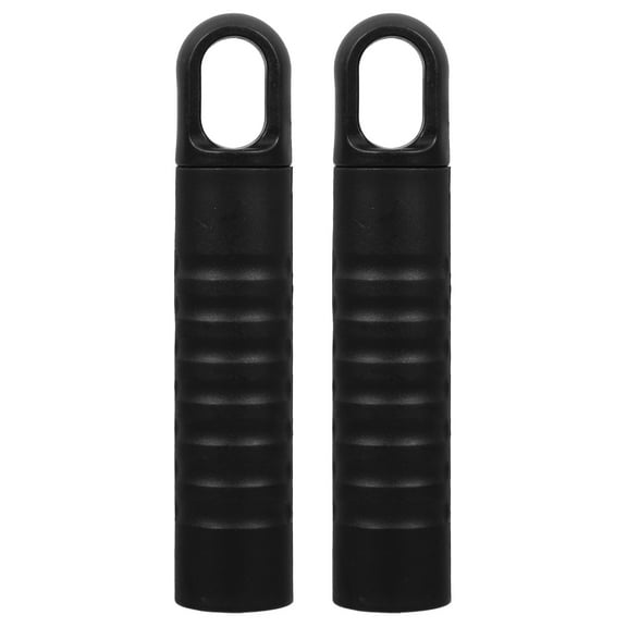 OUNONA 2-Pack Replacement Mop Handle End Caps for Broom and Dustpan Rod Grips, Black Mop Grip Covers