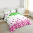 thumbnail image 3 of Homewish Games Gamepad Miners Full Size Comforter Sets, Cartoon Pink Green Blocks Bedding Comforter Set, Teens Kids Boys Girls Reversible Bedding Sets, Super Cozy Room Decor, 3pcs, 3 of 8
