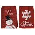thumbnail image 1 of PBK Primitives by Kathy 2 Piece Bundle Red Christmas Kitchen Towels, Merry Christmas and Let It Snow, 1 of 5