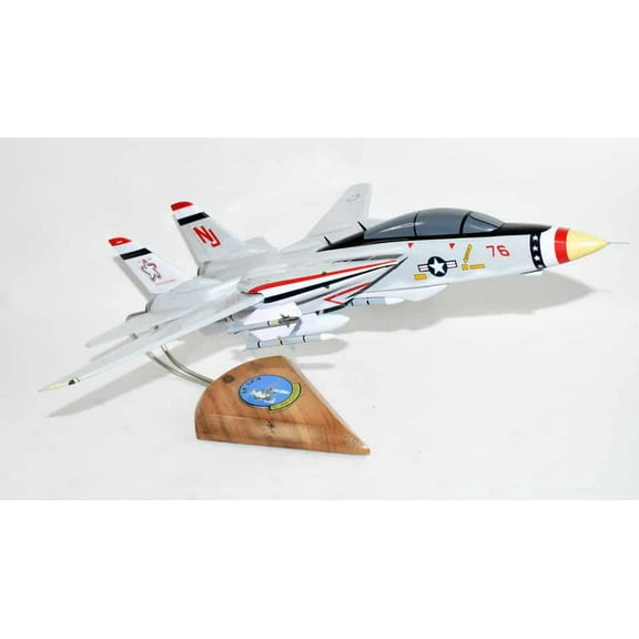 VF-124 Gunfighters F-14a (1976) Model, 1/42 (18") Scale, Mahogany, Navy, Fighter