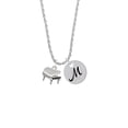 thumbnail image 2 of Delight Jewelry Silvertone Piano Silvertone Script Initial Disc - M - Charm Necklace, 20"+3", 2 of 4