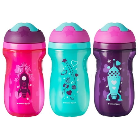 Tommee Tippee Insulated Sippy Cup for Toddlers (9oz, 12+ Months, 3 Count) | Spill-Proof, Playful and Colorful Designs