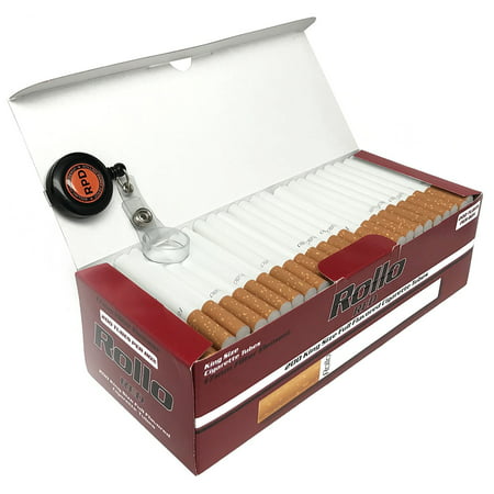 Rollo Red - King Size (84mm) White Cigarette Tubes (200 Tubes per Box) 3 Boxes with Rolling Paper Depot Lighter (Best Cigarette Tubes 2019)
