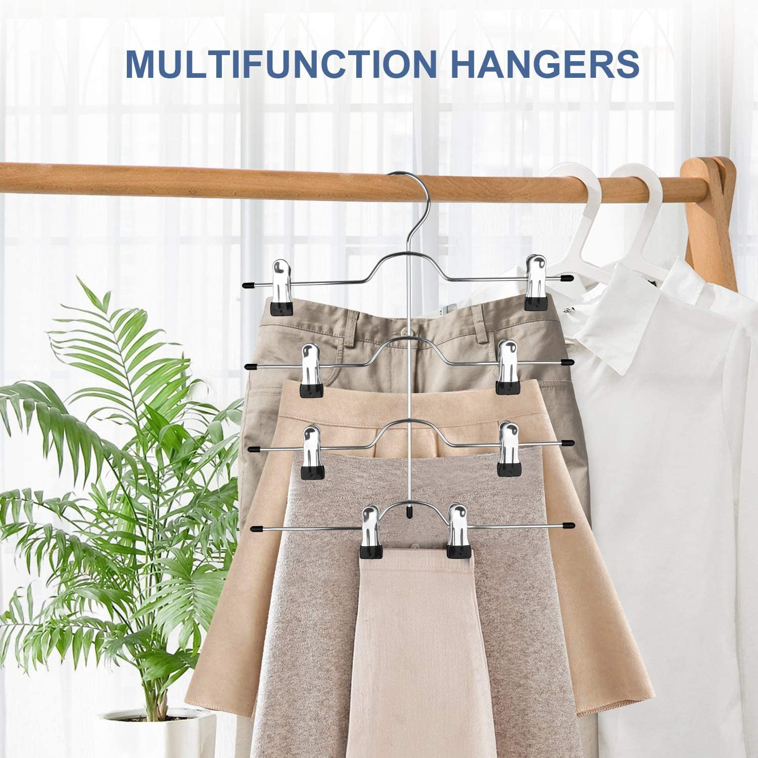 Amazon.com: 50Pack Skirt Hangers with Clips Pants Hangers for Women Trouser  Hangers for Pants Slack Clothes Hangers with Clips : Everything Else