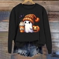 thumbnail image 2 of Halloween Sweatshirt for Women Hoodless Sweatshirt Oversized Crewneck Long Sleeve Pullover Sweatshirt for Women Black XL, 2 of 4