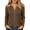 Coffee, variant on SETOOFF Womens V Neck Henley Pleated Pullover Long Sleeve Shirts Loose Fit Lightweight Tunic Blouses for Women Dressy Casual Work Business Casual Dailywear Fashion