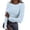 L12# Blue, variant on Womens Polka Dot Long Sleeve Shirts Crew Neck Slim Fit Tops,Y2K, Basic Tee Shirts, Going Out,Trendy, Street, Casual, Fall, Spring, Lightweight, Layering Tops,Gray,S