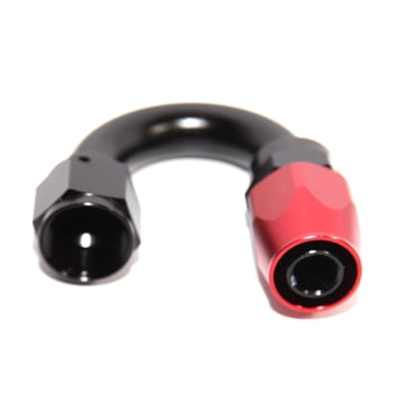 EMUSA -10AN 45 Degree Swivel Hose End Fitting – Black/Red For Oil/Fuel/Gas Line