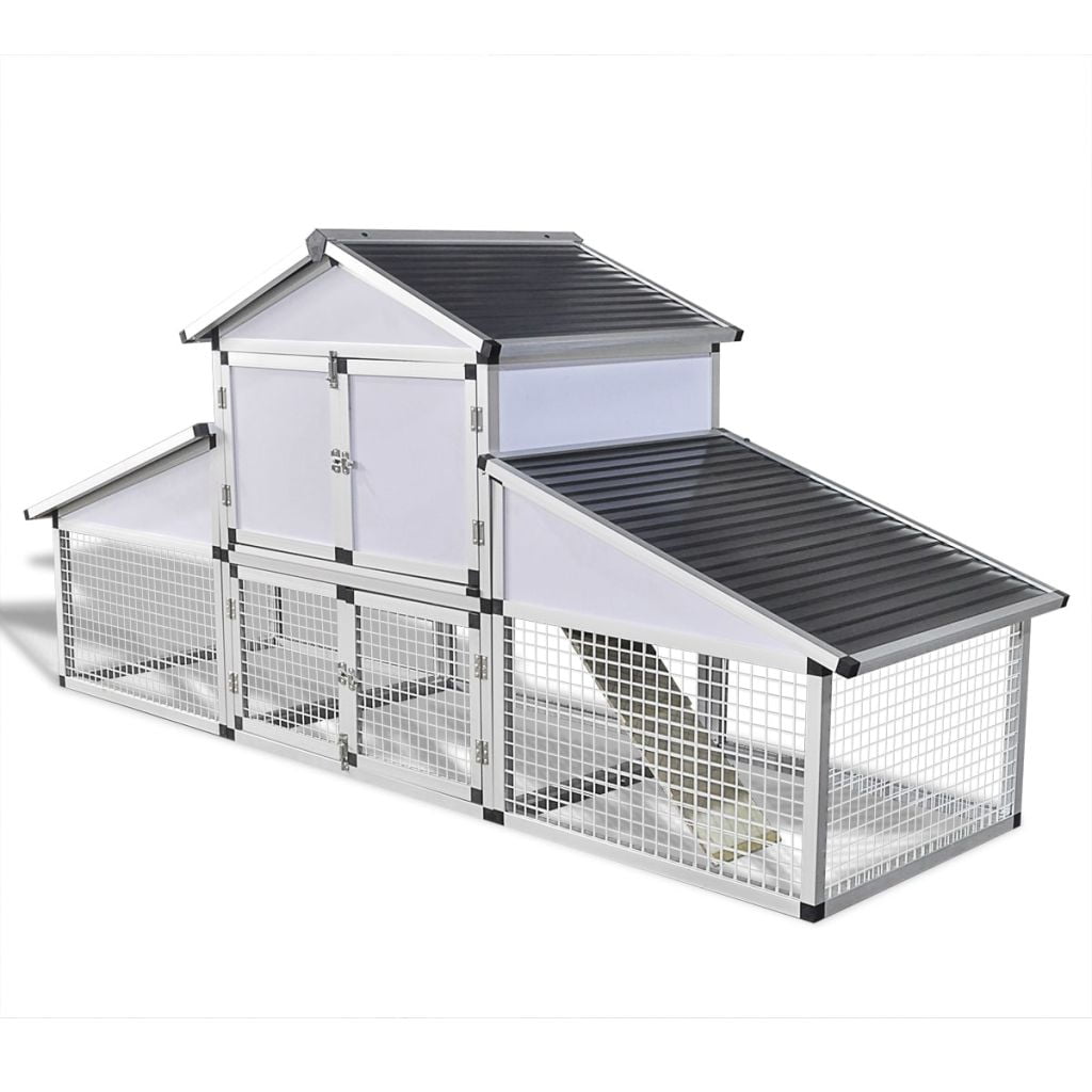 Anself Aluminum Chicken Coop with Runs and 1 Nest Box