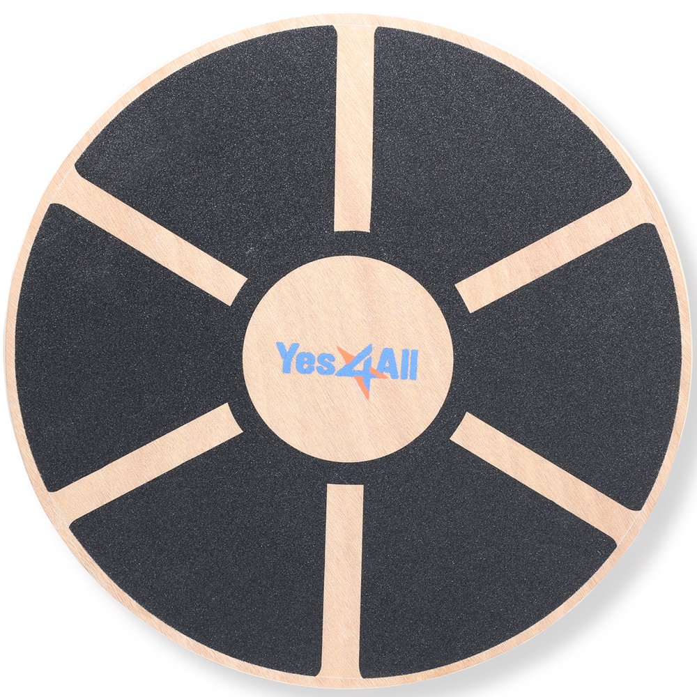 Yes4All Wooden Balance Board Wobble Exercise Balance Trainer, Black
