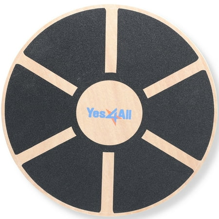 Round Balance Board Yes4All Wooden Balance Board Wobble – Exercise Balance Trainer (15.75-inch Diameter) ()