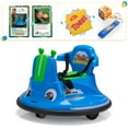 thumbnail image 4 of TOBBI 12V Bumper Car Ride on with Remote Control, Music, LED Lights, 360 Spin Age 1.5-9 Child, Blue, 4 of 19