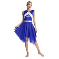 thumbnail image 2 of RUNQHUI Womens Lyrical Praise Dance Dress Round Neck Liturgiacal Dancewear Worship Dancewear Royal Blue L, 2 of 7