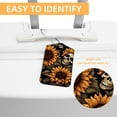 thumbnail image 3 of Sunflower Skull Square PU Leather 2 Pack Travel Tag - Bag Tag - Suitcase Tag with Privacy Cover and Stainless Steel Ring - Suitable for Travel, Backpack, and Handbag, 3 of 7