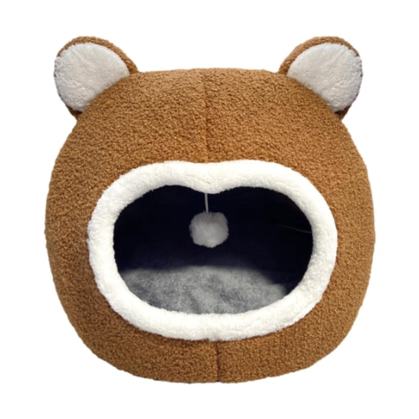 Cama de felpa para gatos, suministros para mascotas, camas para mascotas con bola colgante, cama cueva para gatos SG